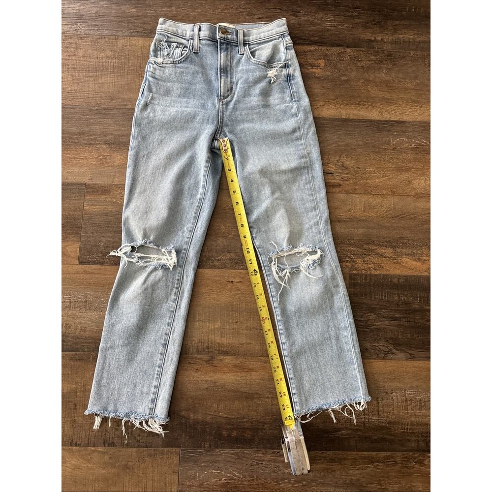 Favorite Daughter Jeans Straight Distressed 24‎ Waist High Rise Light Wash - Picture 8 of 9